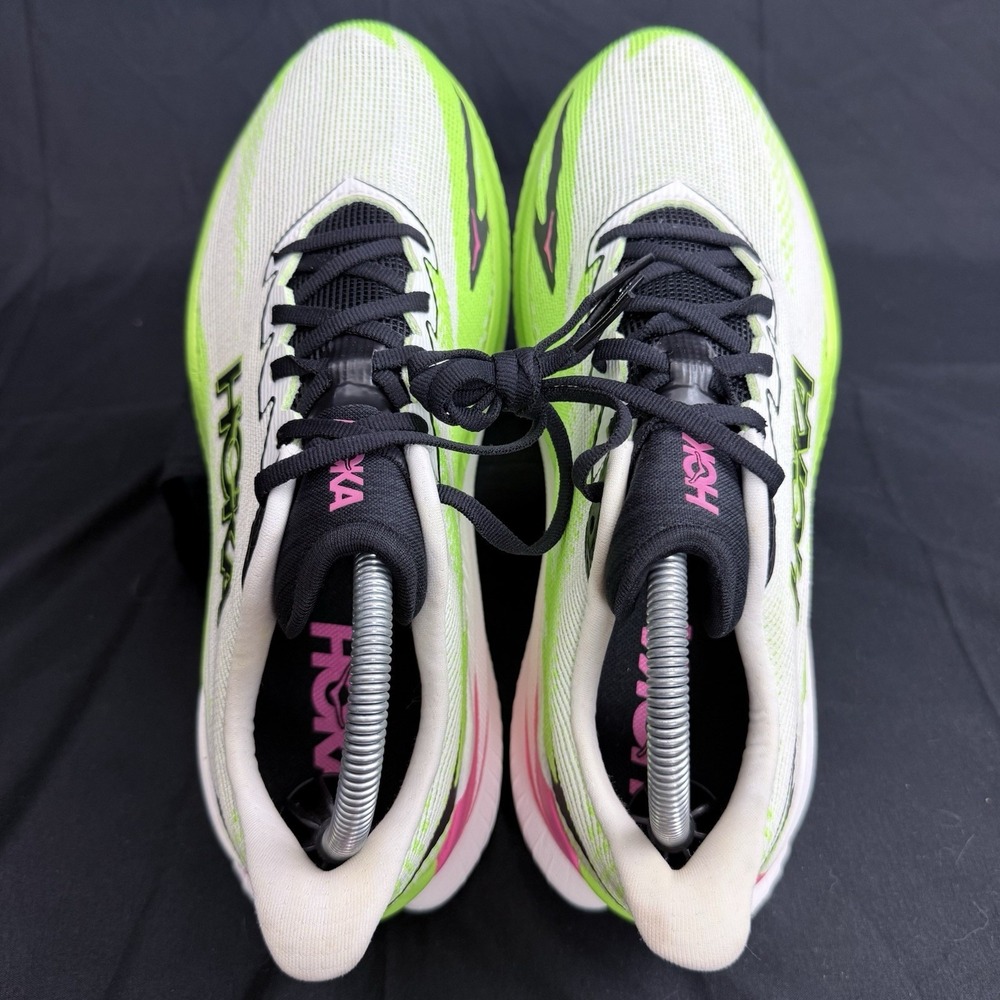 Hoka Mach X 3 Womens Size 10 B Running Shoes White Neon Lemon 1168721 WNL - Picture 4 of 10